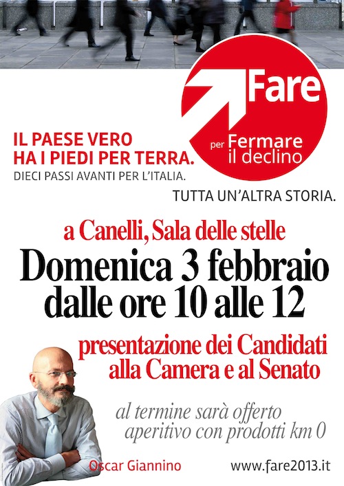 Elezioni. Fare per fermare il declino incontra i canellesi