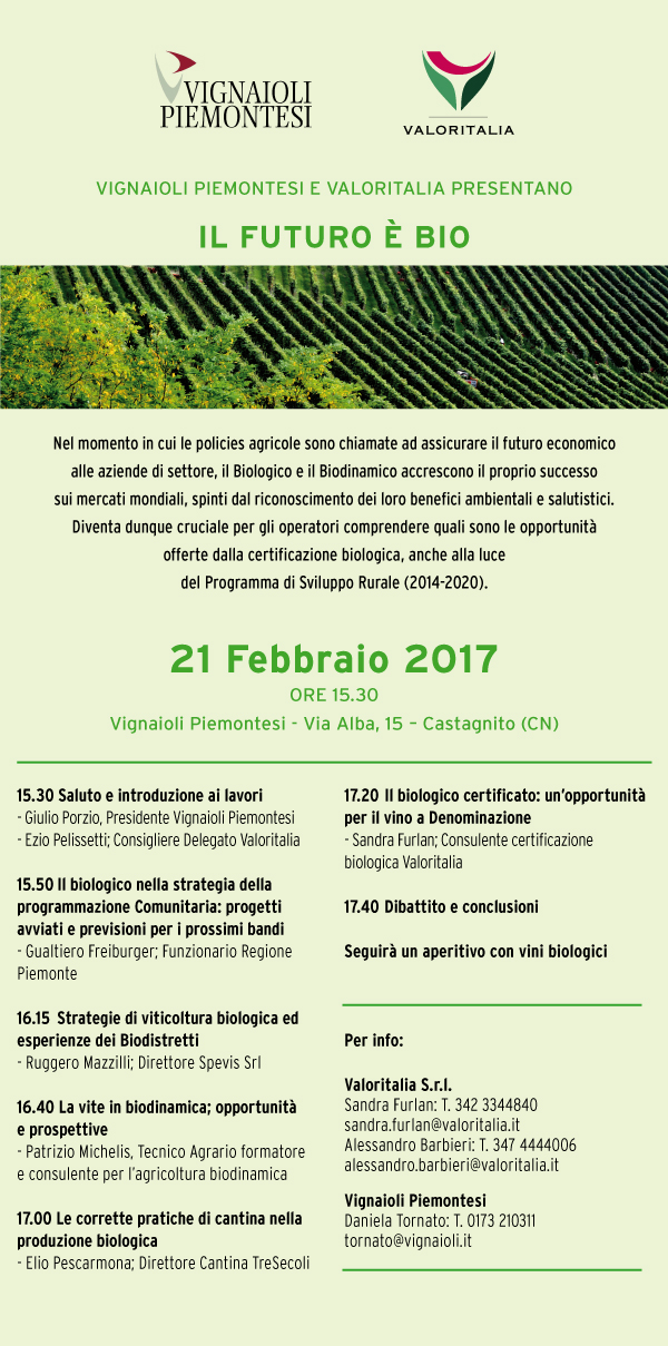 “Il futuro è bio”: convegno a Castagnito