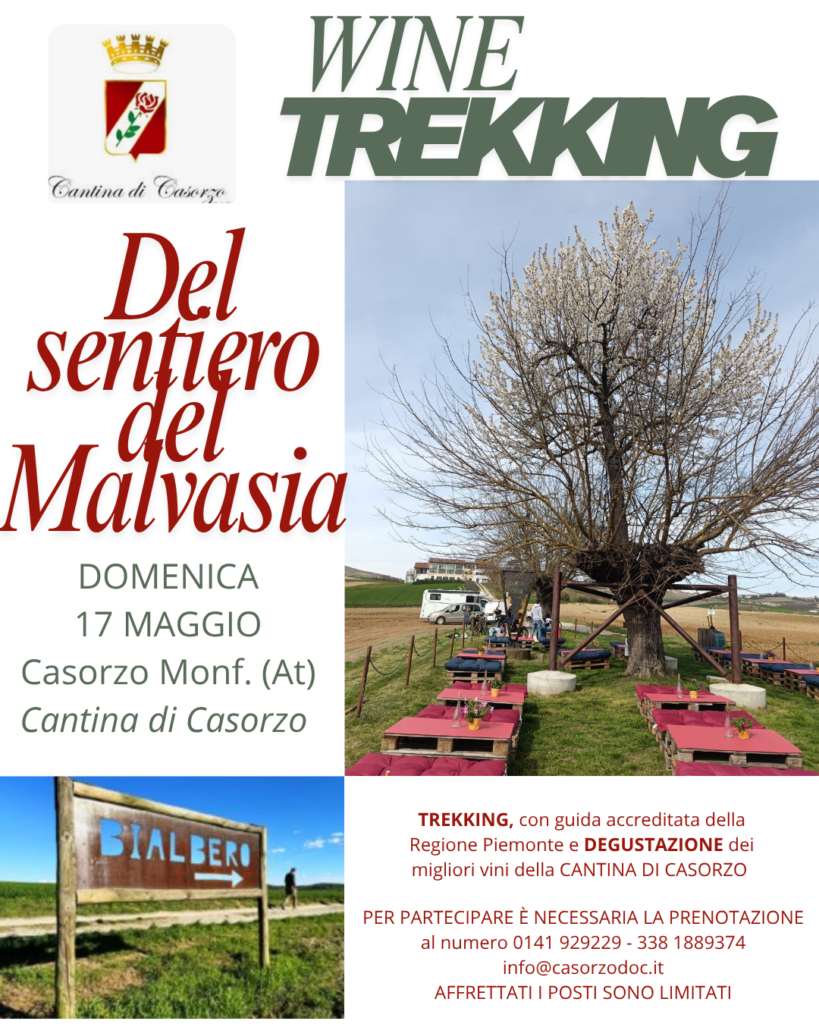 Wine trekking lungo il sentiero del Malvasia con la Cantina di Casorzo