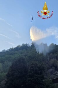 Incendio  boschivo nel Canellese