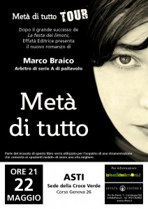 "Metà di tutto", Marco Braico presenta il nuovo romanzo alla Croce Verde di Asti