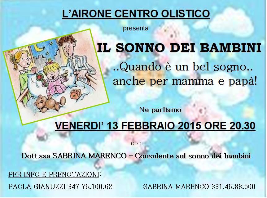 Una serata sul sonno dei bambini al Centro Olistico L’Airone