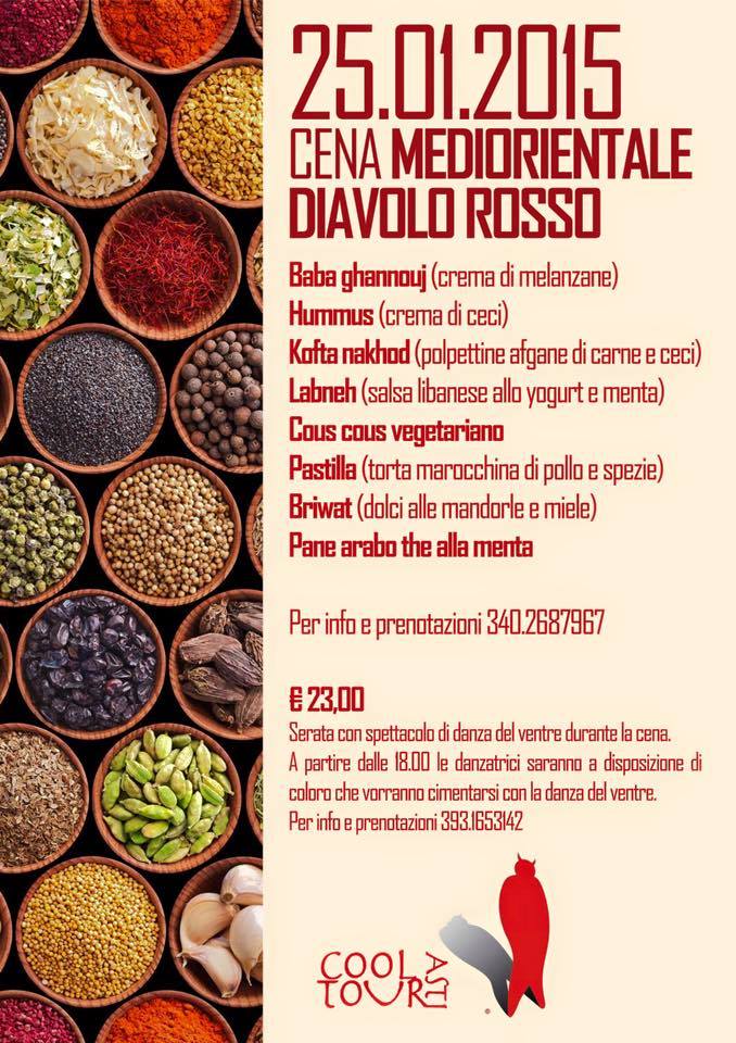 Cena mediorientale al Diavolo Rosso di Asti