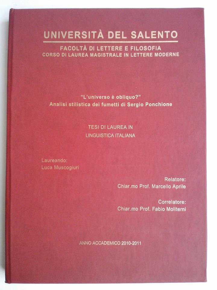 All’Università del Salento ci si laurea sull’ “Obliquomo” di Sergio Ponchione