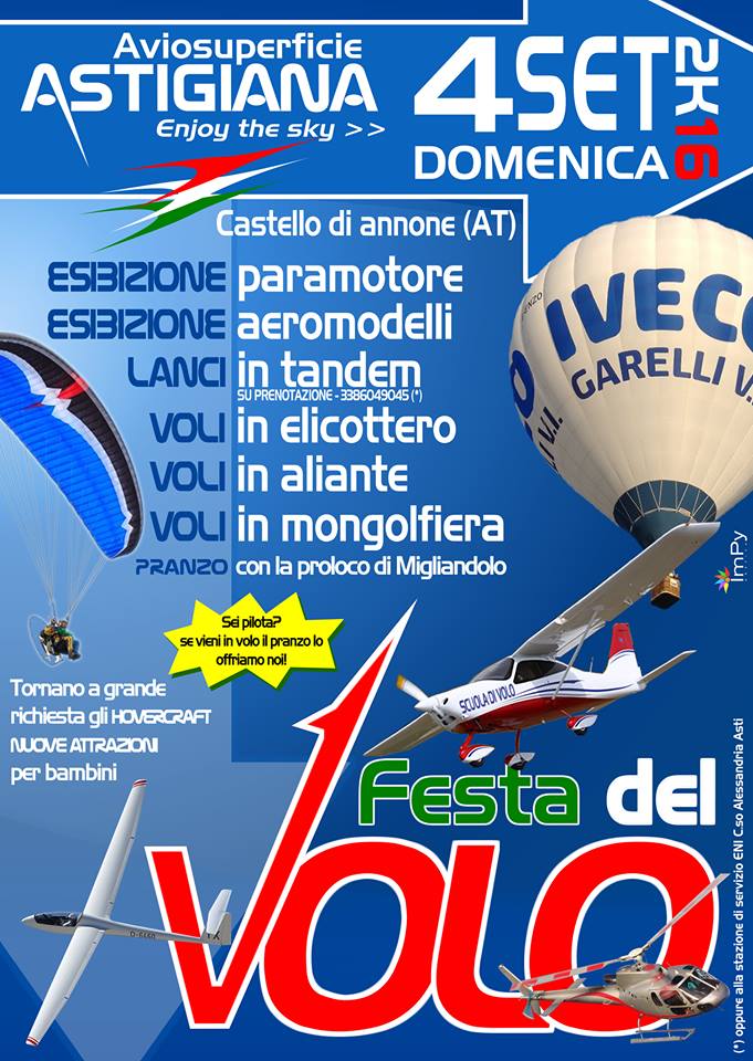 Festa del Volo nell’aviosuperficie astigiana di Castell’Annone