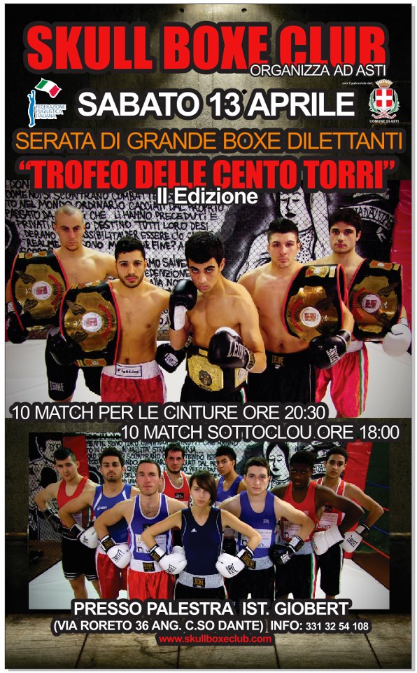 Boxe, ad Asti “Trofeo delle Cento Torri”