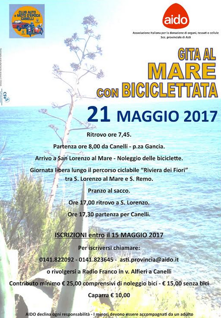 “Biciclettata al mare” con Aido Asti