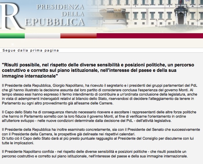 Le dimissioni di Monti: a rischio decreto sull’accorpamento delle province