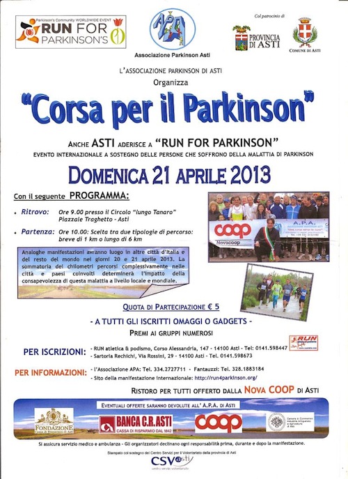 Ad Asti si corre per il Parkinson