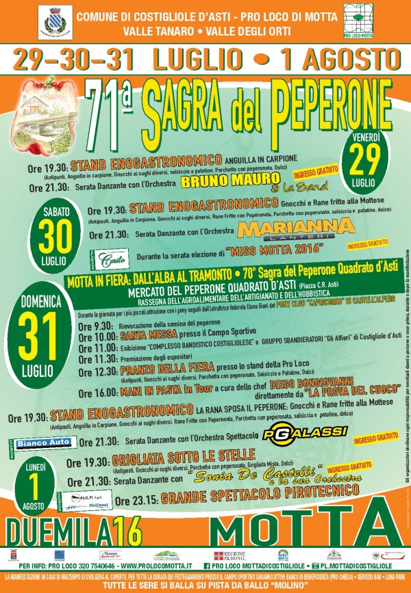 A Motta di Costigliole d’Asti la Sagra del Peperone Quadrato