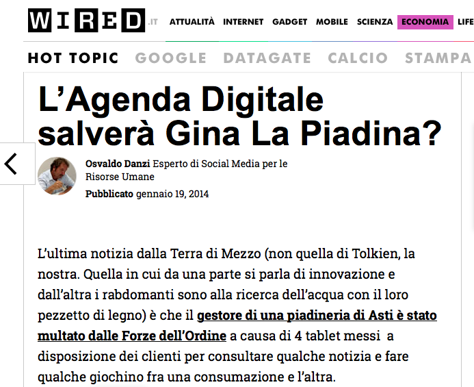 Lo strano caso di “Gina La Piadina” su Wired