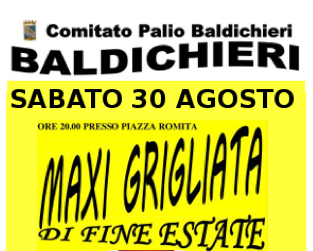 Maxi grigliata di fine estate sabato a Baldichieri