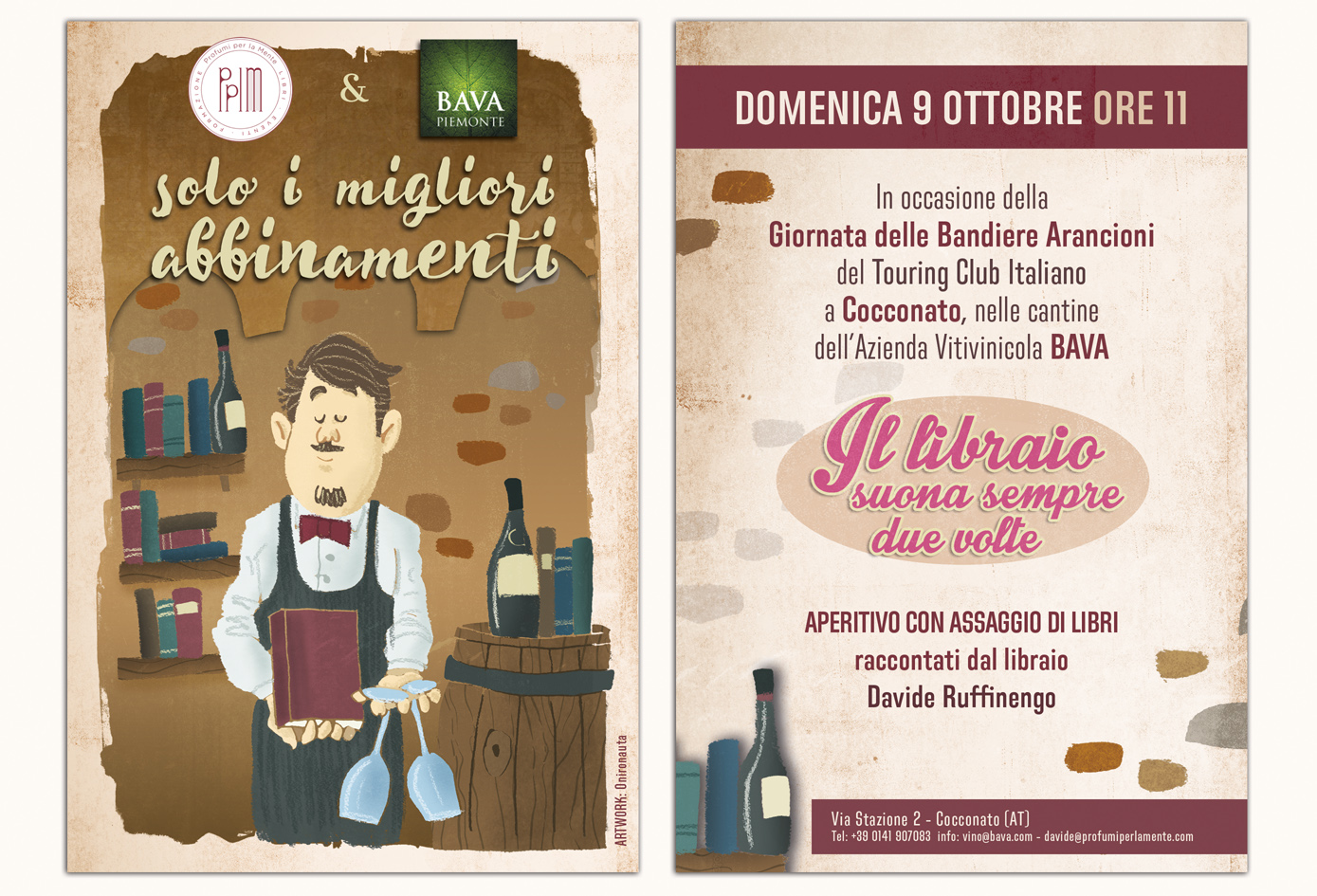 “Aperitivo con assaggio di libri” dai Bava a Cocconato