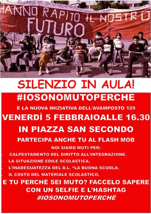 Ad Asti sit in e flash mob per dire no alla “Buona Scuola”