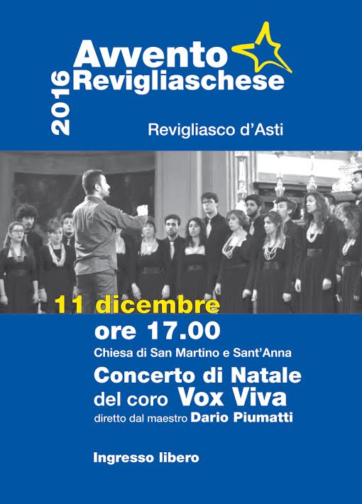 Nuovo appuntamento con l’Avvento Revigliaschese: concerto di Natale del Coro Vox Viva di Torino