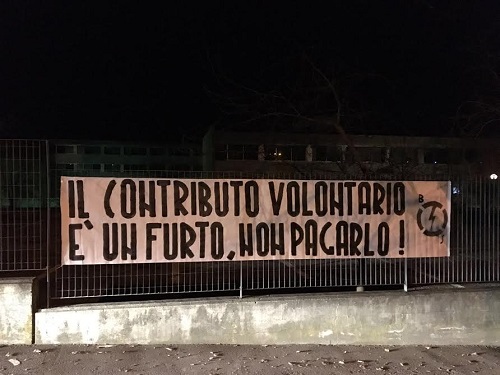 Ad Asti azione del Blocco Studentesco contro il contributo volontario