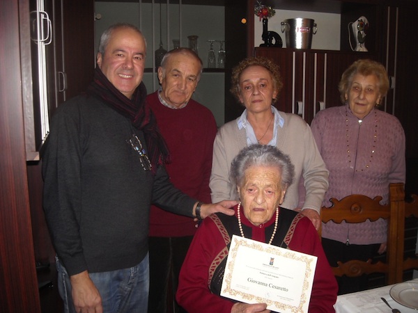 Giovanna Cesaretto, una nuova centenaria nell’Astigiano