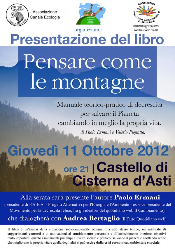 A Cisterna d’Asti presentazione del volume “Pensare come le montagne”