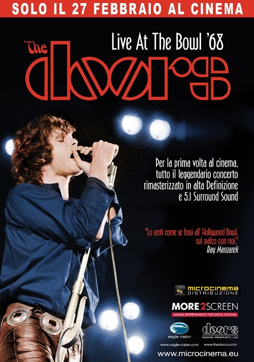 “The Doors live at the Bowl ’68” per la prima volta al cinema anche in Piemonte, solo il 27 febbraio
