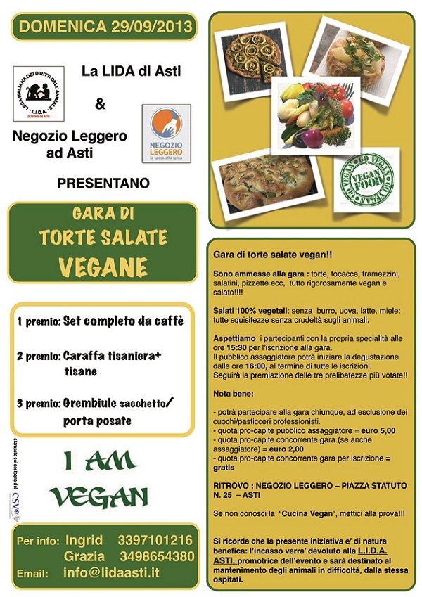 Gara di torte salate vegan al Negozio Leggero di Asti