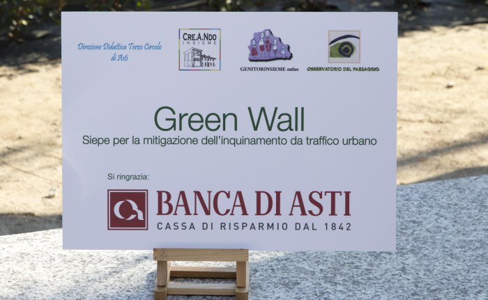 Banca di Asti sostiene la costruzione del Green Wall alla Galileo Ferraris