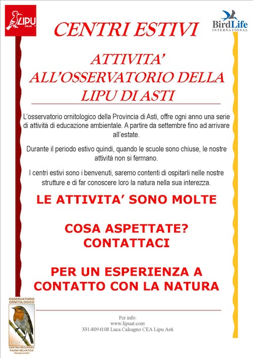 La Lipu di Asti ospita i centri estivi