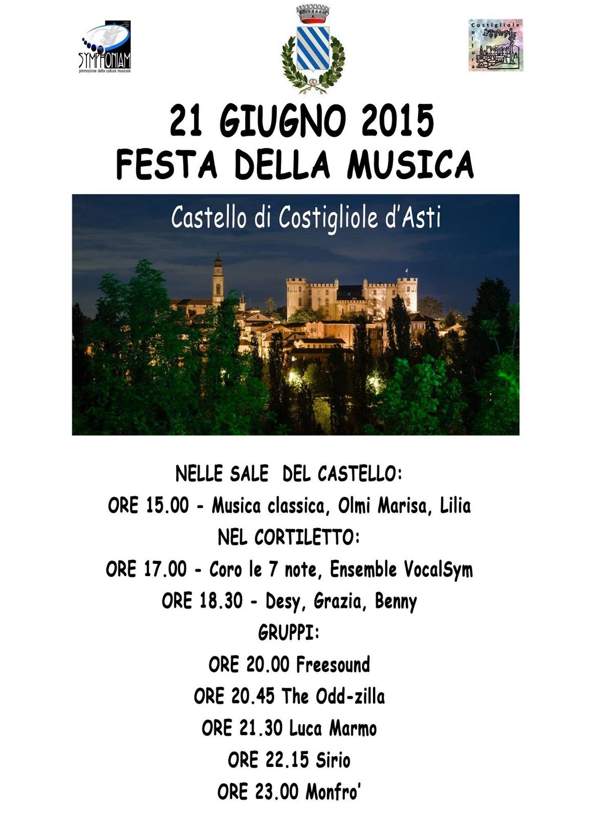 “Festa della Musica” a Costigliole d’Asti