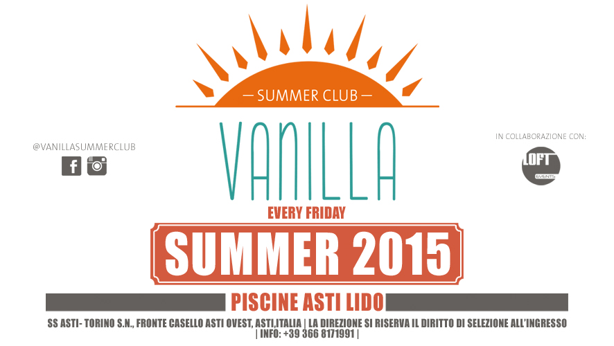 Vanilla Summer Club alle piscine Asti Lido 2000