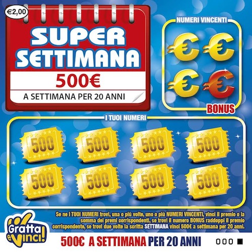 Gratta e vinci premia Asti con una super vincita da 500 euro a settimana per 20 anni