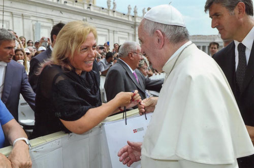 Angela Motta da Papa Francesco contro lo spreco alimentare