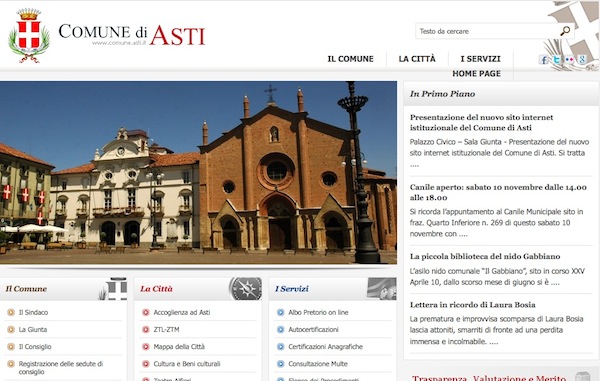 Nuovo sito internet per il Comune di Asti