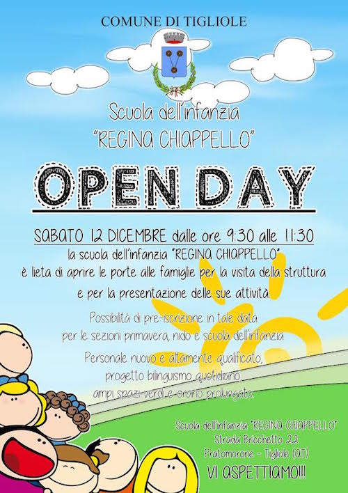 Open Day alla scuola dell’infanzia Regina Chiappello