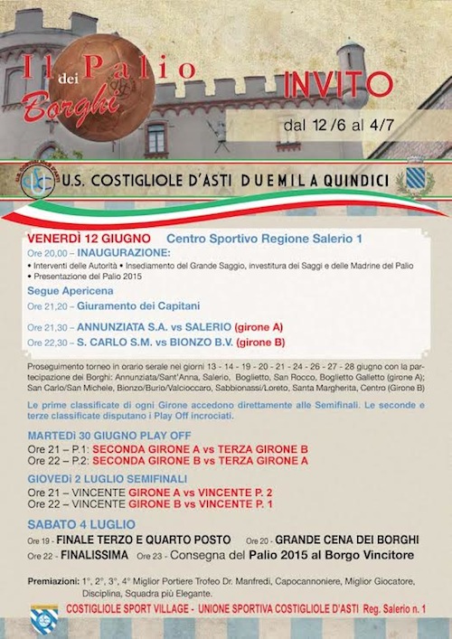 A Costigliole tutto pronto per il Palio dei Borghi