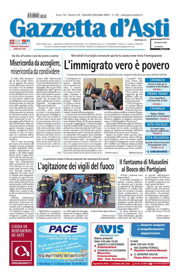 Prima pagina – 4 dicembre 2015