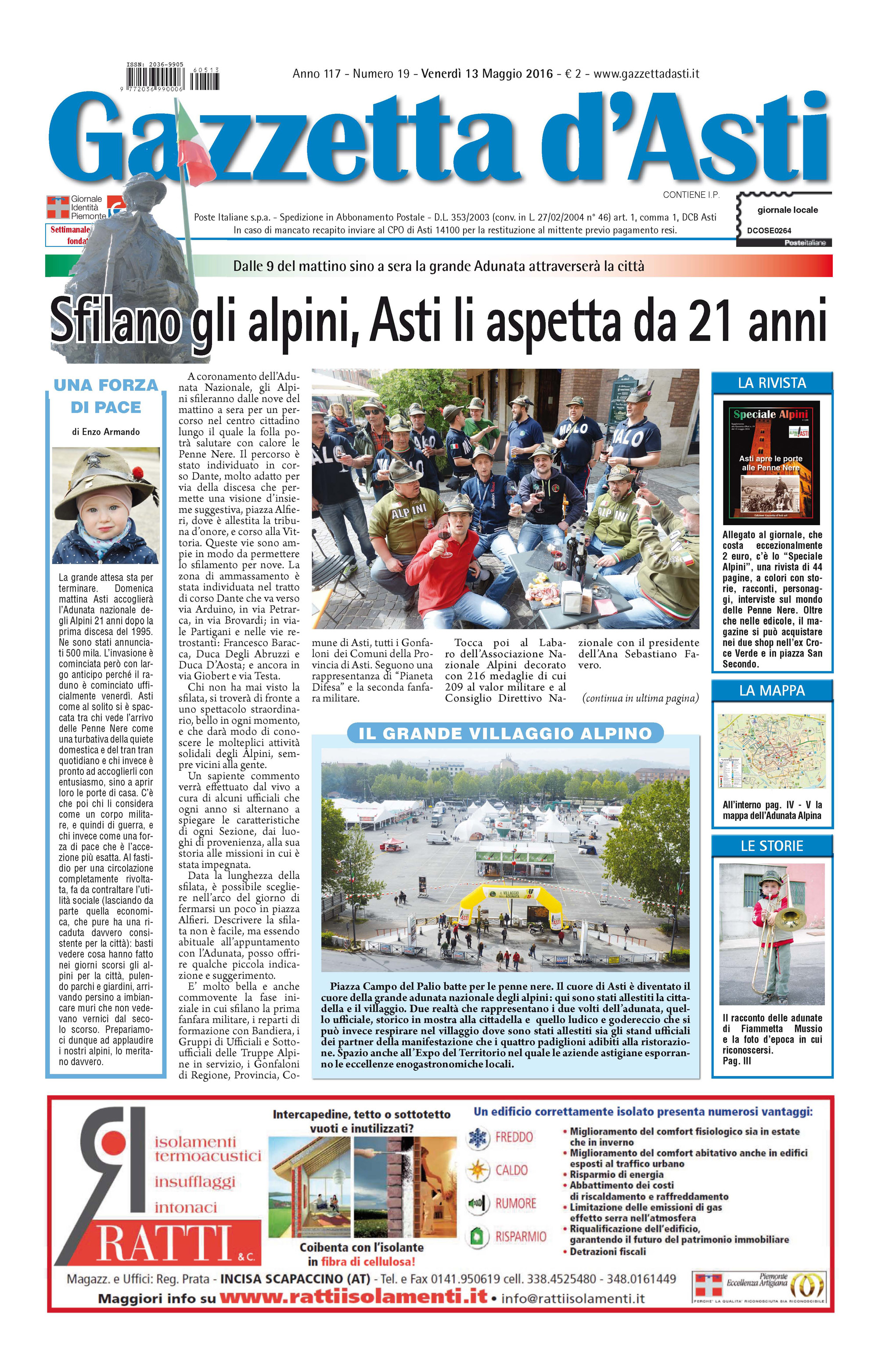 Una Gazzetta d’Asti speciale per l’Adunata degli Alpini