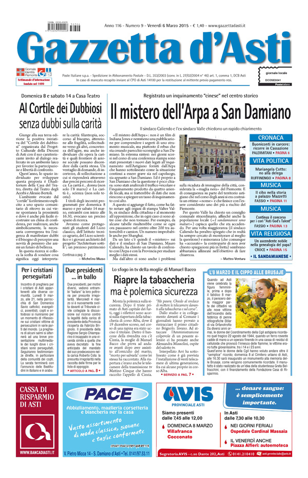 Prima pagina – 6 marzo 2015