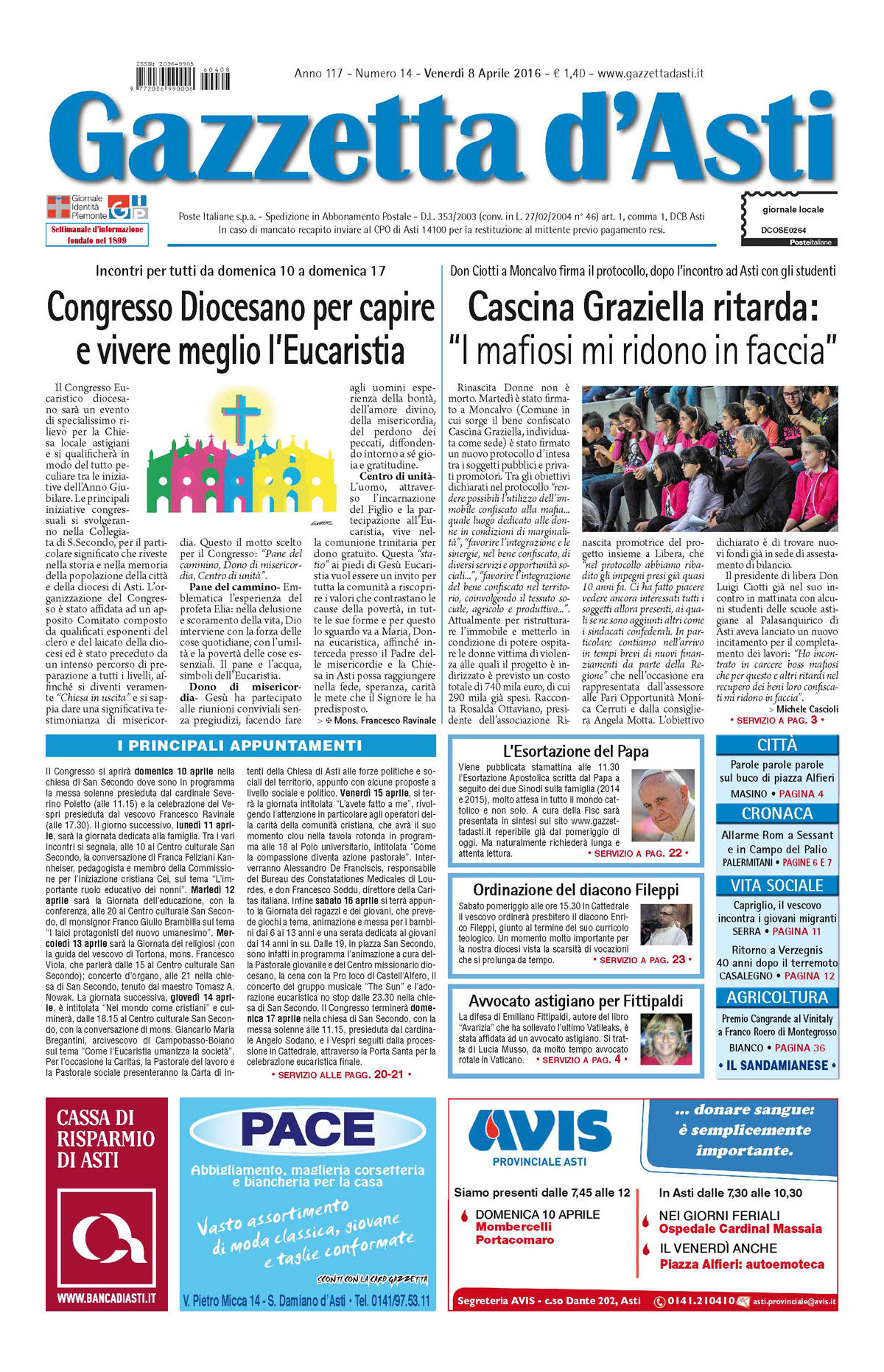 Prima pagina – 8 aprile 2016