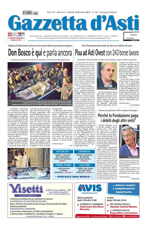 Prima pagina – 10 gennaio 2014