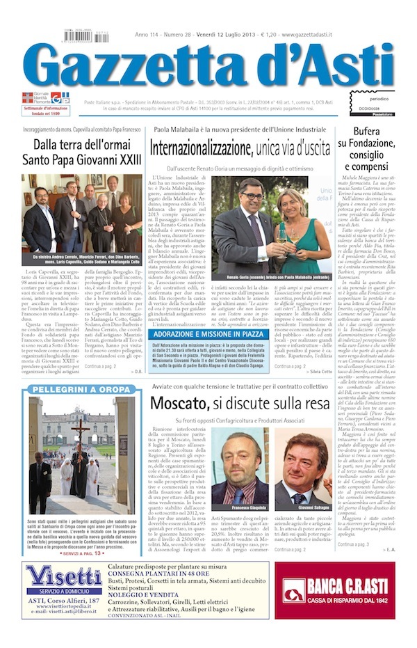 Prima pagina – 12 luglio 2013