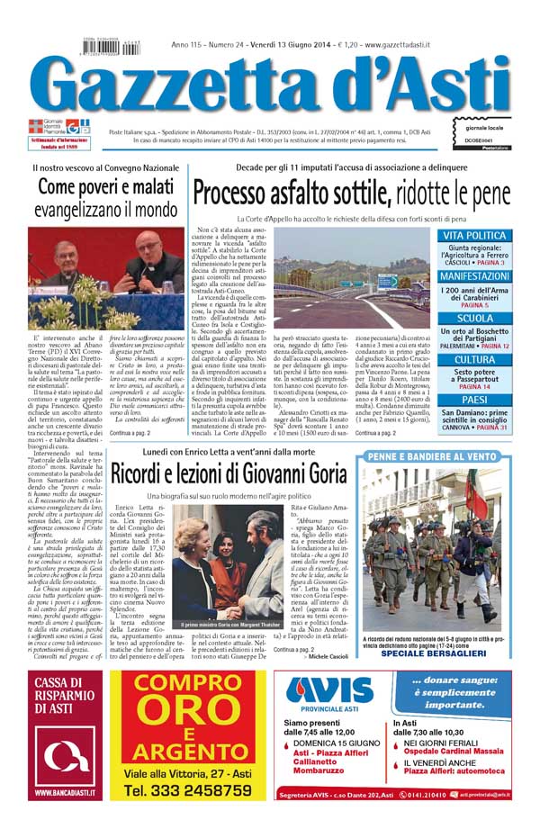 Prima pagina – 13 giugno 2014