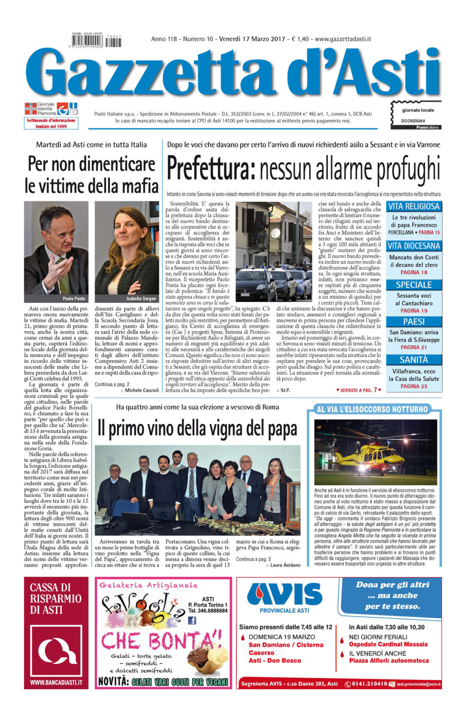 Prima pagina – 17 marzo 2017