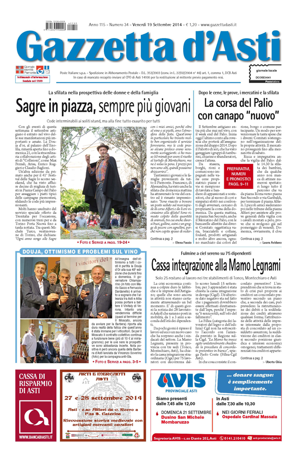 Prima pagina – 19 settembre 2014