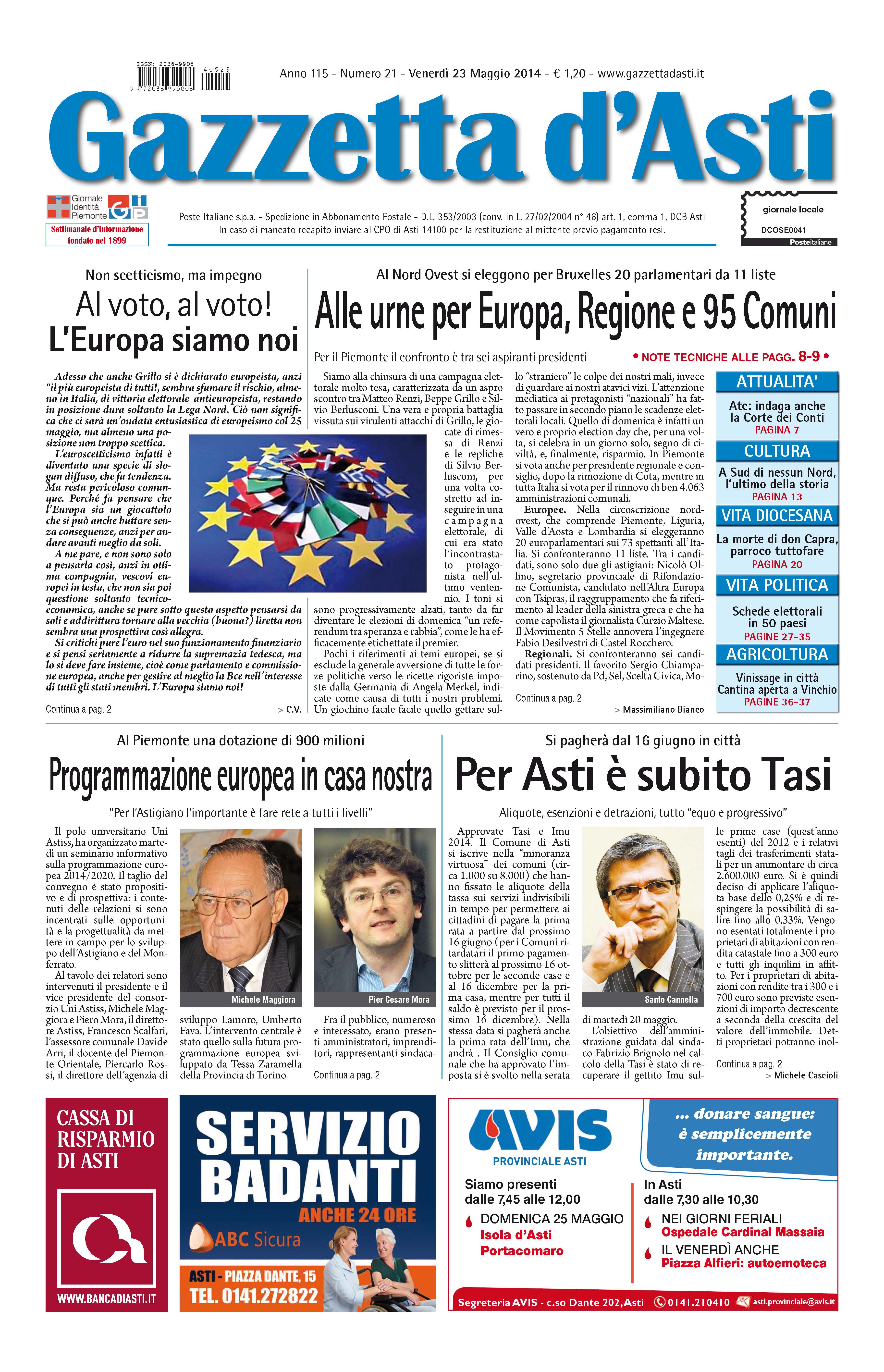 Prima pagina – 23 maggio 2014