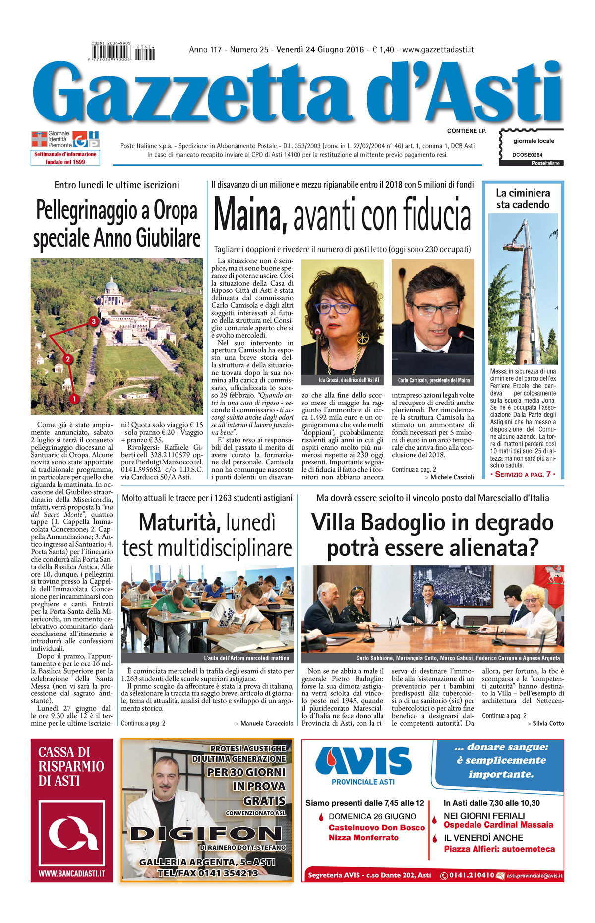 Prima pagina – 26 giugno 2016