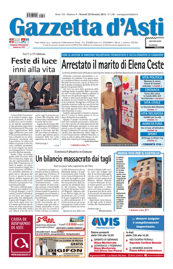 Prima pagina – 30 gennaio 2015