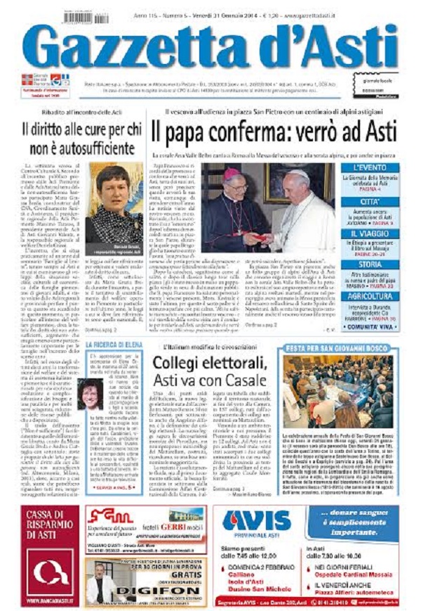 Prima pagina – 31 gennaio 2014