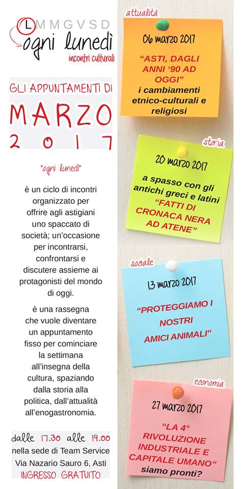 A “Ogni Lunedì” i cambiamenti culturali e religiosi ad Asti dagli anni ’90 a oggi