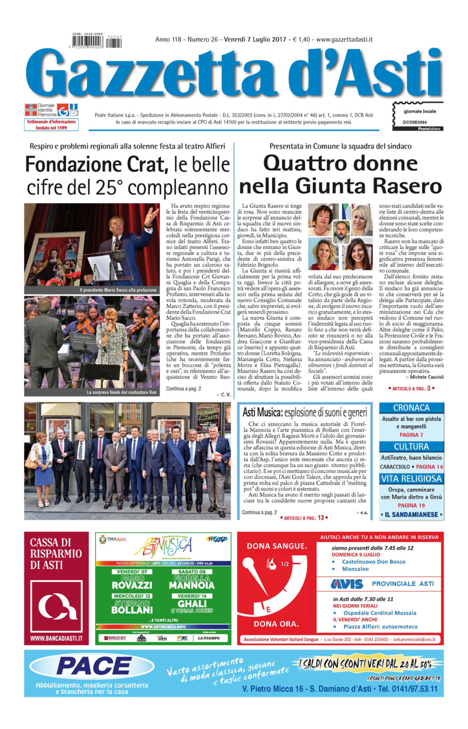 Prima pagina – 7 luglio 2017