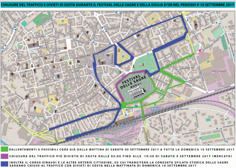 Ecco la viabilità di Asti per Douja e Sagre