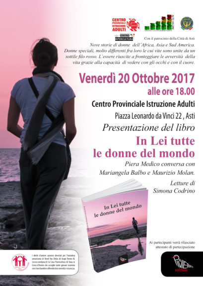 Venerdì 20 ottobre ad Asti si presenta il libro “In Lei tutte le donne del mondo”